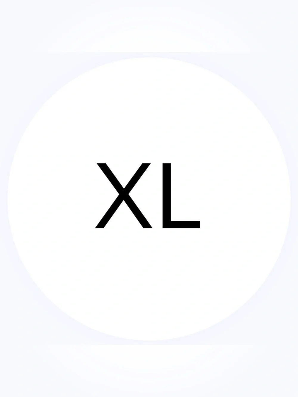 50 STICKERS - 2” ROUND - SIZE LABELS - EXTRA LARGE - ‘XL’ - WHITE